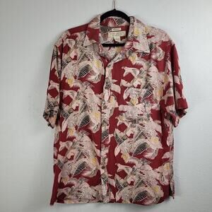 Island Republic Silknosic Mens Multicolor Floral Button Up Shirt Size Large‎